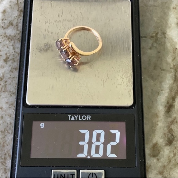 VINTAGE Brown Topaz 14KT Gold Ring - Picture 8 of 10